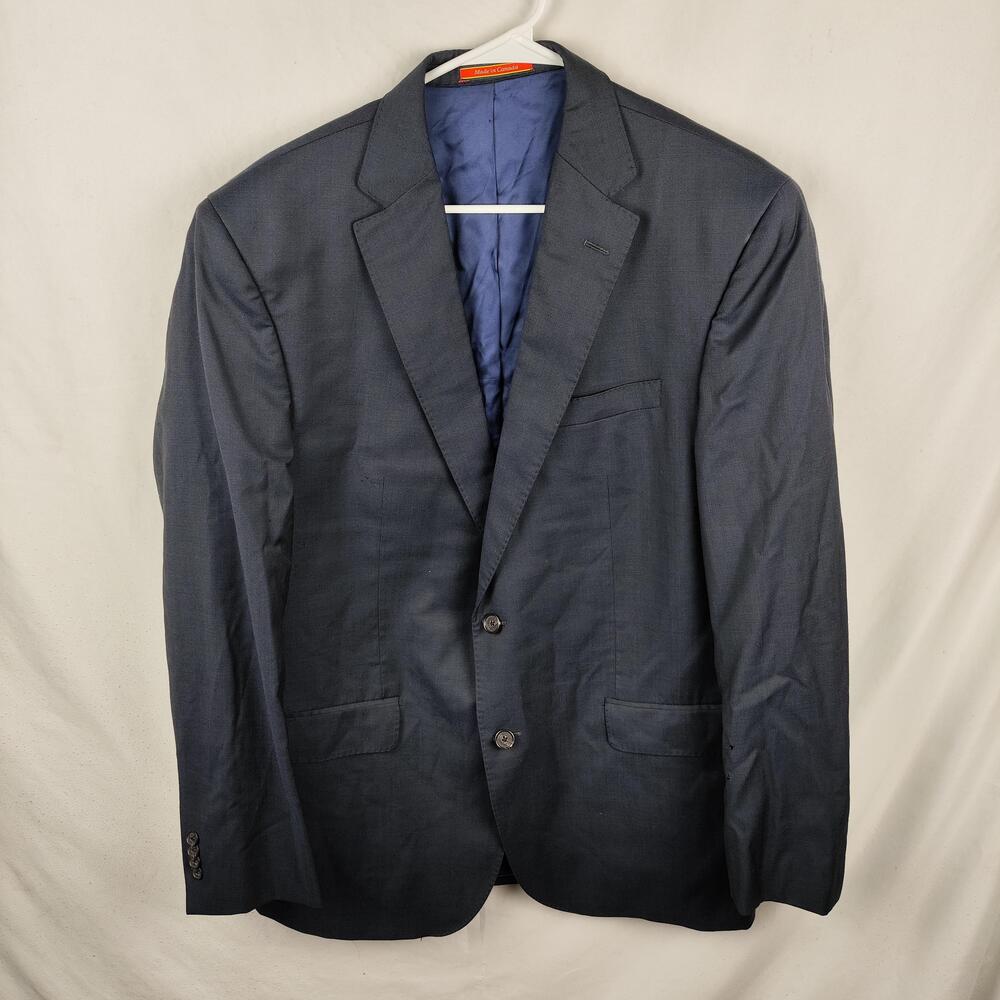Cremieux Suit Jacket Mens 38 Blue Loro Piana Super 130s Wool Made In Canada
